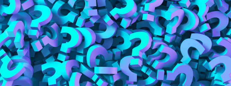 Multiple blue question marks