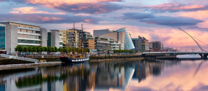 Ireland skyline at sunset