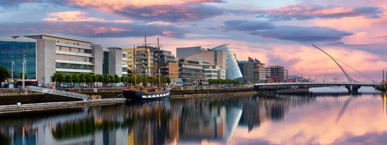 Ireland skyline at sunset