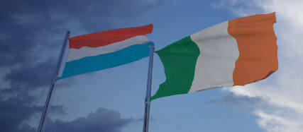 Luxembourg and Ireland flags